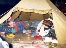 1988 borreltje voor de tent